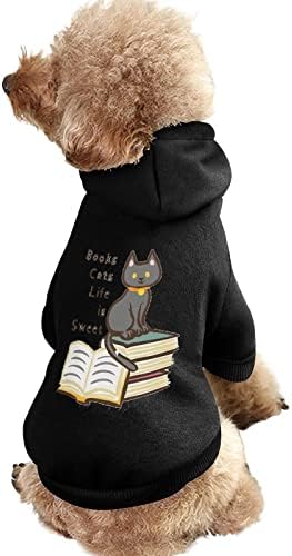 Книги мачки живот е слатко едно парче костум за кучиња облека за домашни миленици со додатоци за миленичиња за кученце и мачка xs