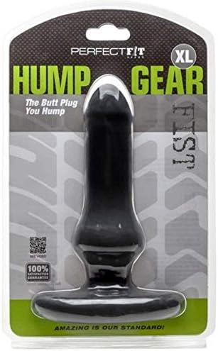 PerfectFit Brand Hump Gear XL Pintertation Butt Plug, Silaskin, TPR/Silicone, Extra Grith, Extra Long, Black