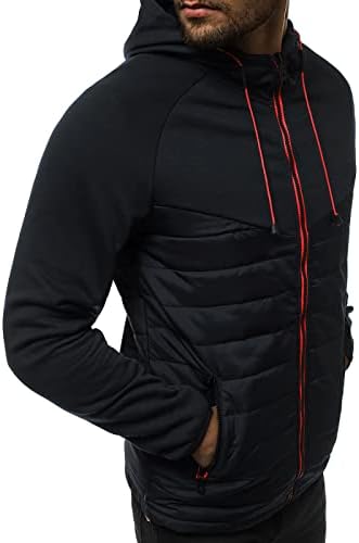 Зимски јакни за мажи за машка маскирана спортови спортови со долги ракави патент јакна палто палто со палто