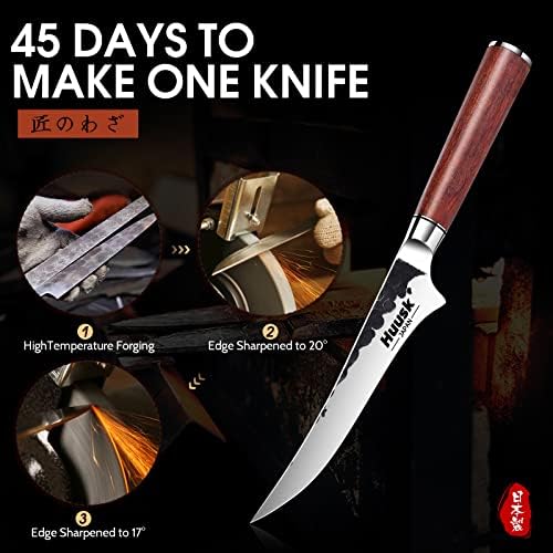Нож За Сечење хуск, Јапонски Професионален Кујнски Нож Од 7 Инчи, Нож За Коска, Рачно Фалсификуван Нож За Филе Од 6 Инчи, Остар Готвачки