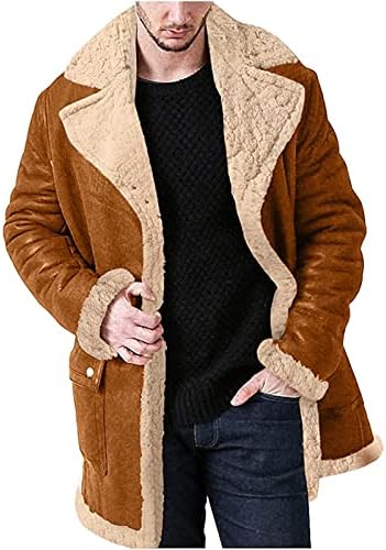 Машки руно јакни и палта, пуфер јакна со долг ракав Основен парка со палто во тешка категорија загреани палта за мажи