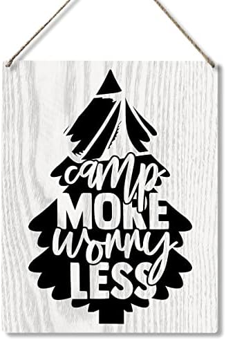 Смешен камп Повеќе загрижени помалку дрво плакета знак wallид што виси фарма куќа рустикален кампување знаци со изреки за домашни гаражи во дворот
