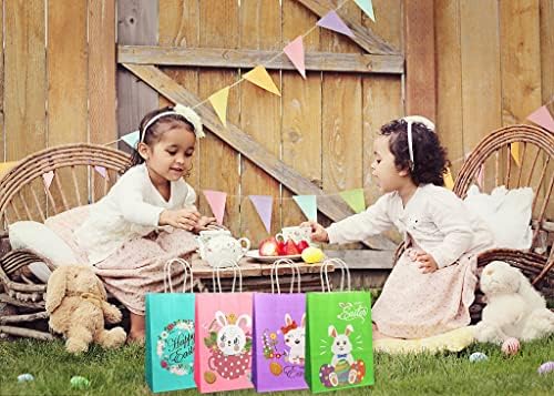 Хиинг 16 ПАРЧИЊА Велигденски Кеси За Завиткување За Завиткување На Подароци За Забави, Торби За Лов На Велигденски Јајца Со Рачки За Детска