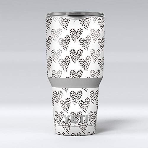 Дизајн Скиц срца во срцата - Комплет за винил за завиткување на кожата, компатибилен со чашите за ладилни ладилни текови на Јети Рамблер