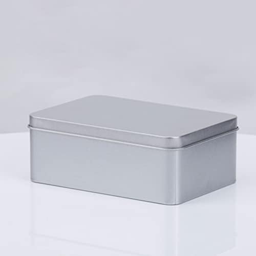 3 парчиња празни кутии со метални канти со капакот Правоаголен калај кутија мини преносни контејнери за кутии за занаетчиски занаетчиски организатор,