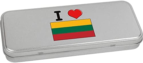 Azeeda 80mm 'Јас ја сакам Литванија' Метална обвивка за калај/кутија за складирање