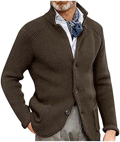 Менс палта Зимска есен и машка мода лабава кардиган топла лаптоп јакни со џемпер со качулка за мажи за мажи