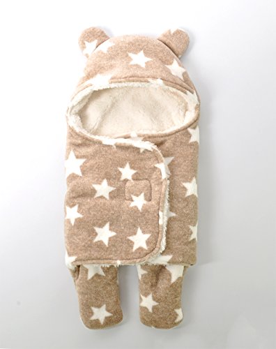 Новороденче вреќа за спиење Симпатична starвезда печатење корално руно шерпа ткаенина кафеава боја мала големина