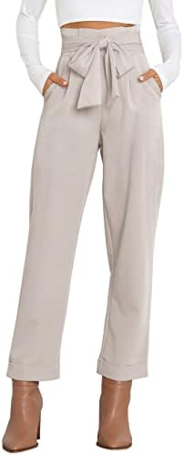 Febriajuce Passенски фустани панталони со лесни работи за глуждот Панталони Бизнис обични панталони за патувања со џебови