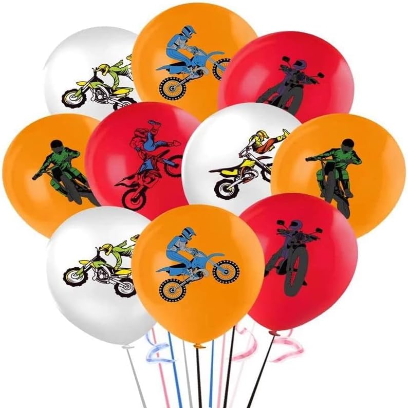 Декорации за забава со велосипед балони мотокрос латекс балон за деца момчиња тркачки автомобил нечистотија велосипед мотокрос