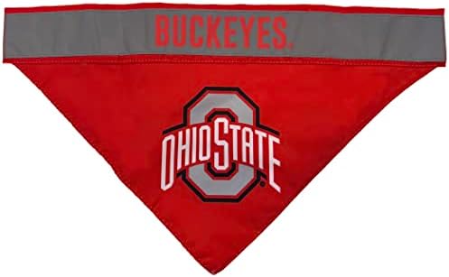 Миленичиња прва NCAA OHIO State Buckeys Tie bandana, голема/x-large. Кучиња Фудбал Рефлексивна бандана шамија биб за домашно милениче,