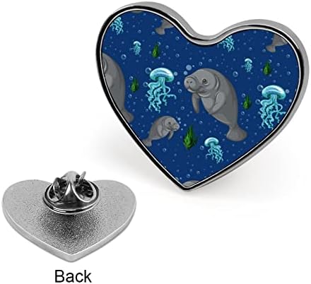 Пинови за копче за манати и медуза за ранец на ракави во форма на срцев иглички со слатки иглички за украси за забави за забави