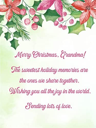 Среќна Божиќна картичка за баба - | Направено од вистински бамбус | 6 x 4,5 - 1 пакет | Ласерско сечење, украс тематска баба Божиќна картичка од