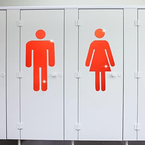 Знак за бања во Патикил, 1 сет акрилик само-лепенки за тоалети за мажи и женски тоалет за пол за канцелариски ресторан, црно