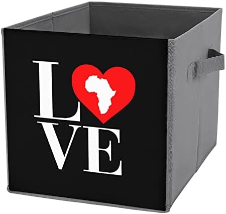 Љубов Африка Континент Коцки За Складирање Со Рачки Преклопливи Канти За Ткаенини Организирање Корпи За Полици Плакар