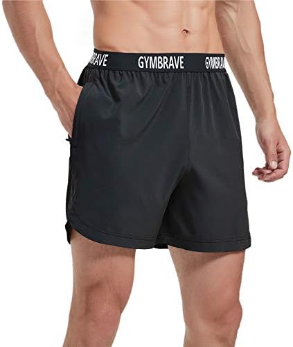 Gymbrave машки 5 инчи атлетски трчање шорцеви лесни за брзо тренирање на суво вежбање кратко со поштенски џебови