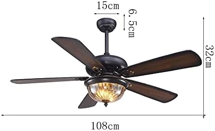 MXYSP Внатрешен вентилатор на таванот со 3 лесни и далечински управувач, 42 , темно кафеава тивка моторна таванска ламба со реверзибилна