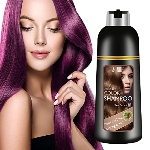 Шампон во боја на косата Алинис за сива коса - Збогатен формула за боја на шампон во боја - шампон за боја на коса и балсам -