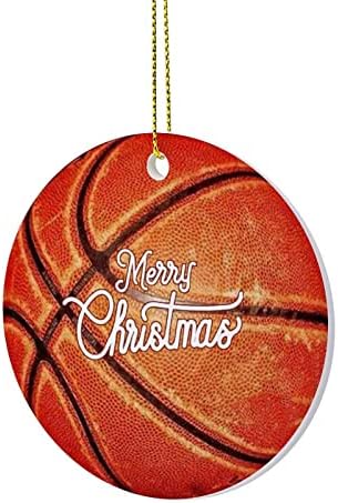 Орнаменти на новогодишни украси кошаркар Божиќно украси за виси украс за украси за куќи за домашни приврзоци 3 тркалезни керамички