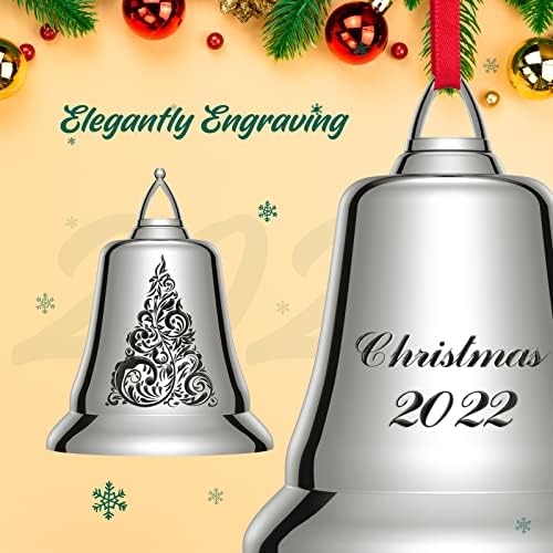 УУК 2022 Божиќни Ѕвона Орнаменти, Сребрени Божиќни Ѕвона Од Џингл Метални Занаетчиски Ѕвона За Новогодишна Елка, Дојдете Во Кутија За Подароци, 52-то Издание