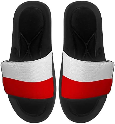 ExpressItbest Pushioned Slide -On сандали/слајдови за мажи, жени и млади - знаме на Полска - Полска знаме