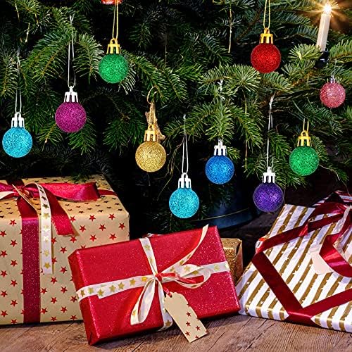 80 компјутери Божиќни топки мини сјајни топки Мултиконски божиќни божиќни украси Божиќни украси на топка дрво минијатурни топки за новогодишни елки свадбени украс