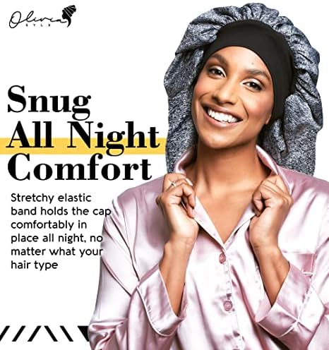 Голема сатенска хауба - дополнителна голема хауба за коса за плетенки за спиење - џамбо долг сатен хауб за плетенки за мотори за жени