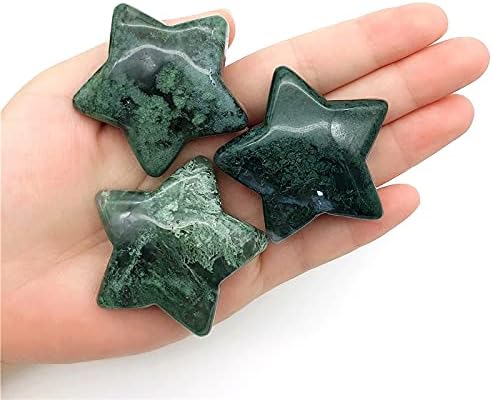Ruitaiqin shitu 1pc природен мос агат starвезда кристален скапоцен камен медитација за лекување чакра полирани подароци природни камења