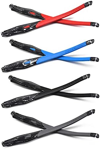 HKUCO црвена/сина/црна/сива гума замена Транспарентни нозе на црна рамка за Окли вкрстена линк/рамка за очила за прекинувачи