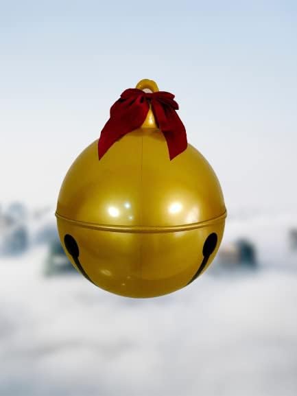 Ouhoe 24 инчи гигантски Божиќ ПВЦ на надувување на топката украс Божиќ 60см разнесе декорација на топката за празничен двор тремот декор
