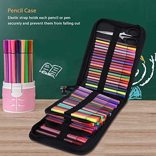 Кутија за пенкало, преносен случај со моливи, мултифункционален голем капацитет за подарок за училишни канцелариски материјал)