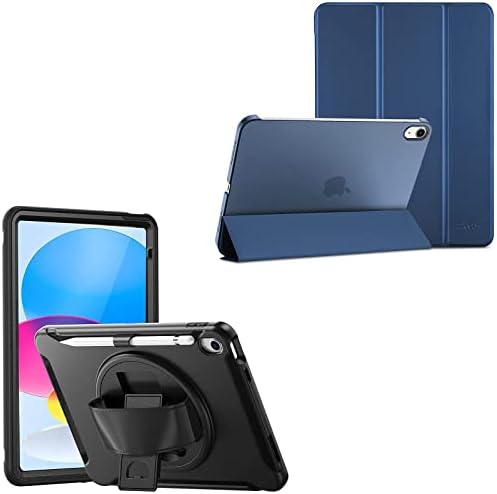 Procase Slim Stand Trifold Case Bundle со шок -изобилен капак за iPad 10 -ти генерал 2022
