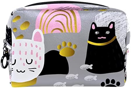 Tboobt Шминка Торба Патент Торбичка Патување Козметички Организатор За Жени И Девојки, Цртан Филм Животните Мачка Виножито