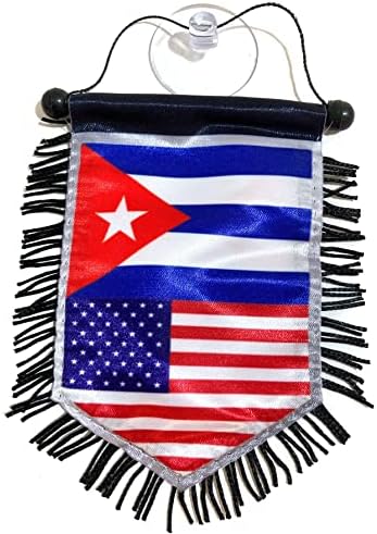 Кубански знамиња за автомобили куба додатоци мини банер налепници налепници виси мал додаток ентериер за мажи жени унисекс лесен ЗА УПОТРЕБА