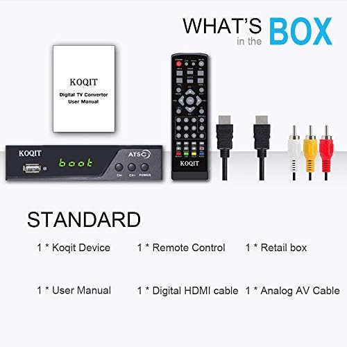 Кутија за конвертор на приемници на Koqit ATSC со PVR рекордер за ТВ-медиа плеер вграден аналоген на дигитална телевизиска кутија за конвертор,