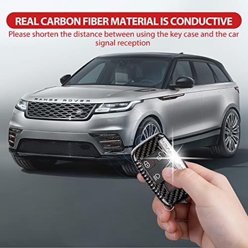 T-јаглеродни реални јаглеродни влакна клуч за клучеви FOB за Land Rover, заштитник на куќиште за клучеви за Jaguar E-Pace F-Pace F-Type XE XF