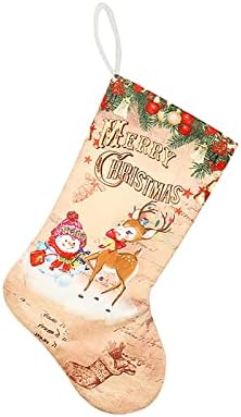 Персонализирани божиќни чорапи, вклучувајќи ги и Детските снежни деца со Дедо Мраз со техники за вез за семејни празници Божиќни забави за