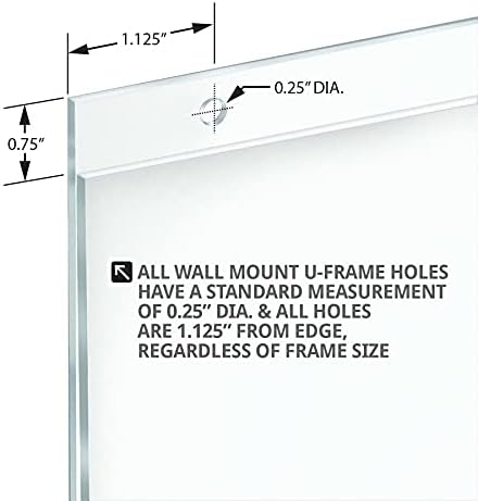 Азар прикажува 162729 22-инчен ширина од 17-инчен висина wallид U-рамка со пред-исечени дупки за виси, 10 пакувања