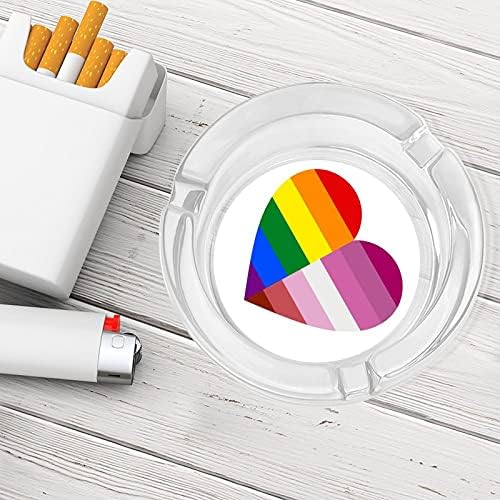 ЛГБТ Трансродова гордост знаме на гордоста срцева кристална пепелник цигари и цигари држач за фиока за пепел