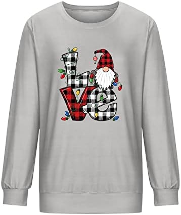Oplxuo Crewneck Sweatshirt Жените, Жените Сакаат Дуксери Печатени Со Срце Кошули За Денот На Вљубените Симпатична Графичка Блуза