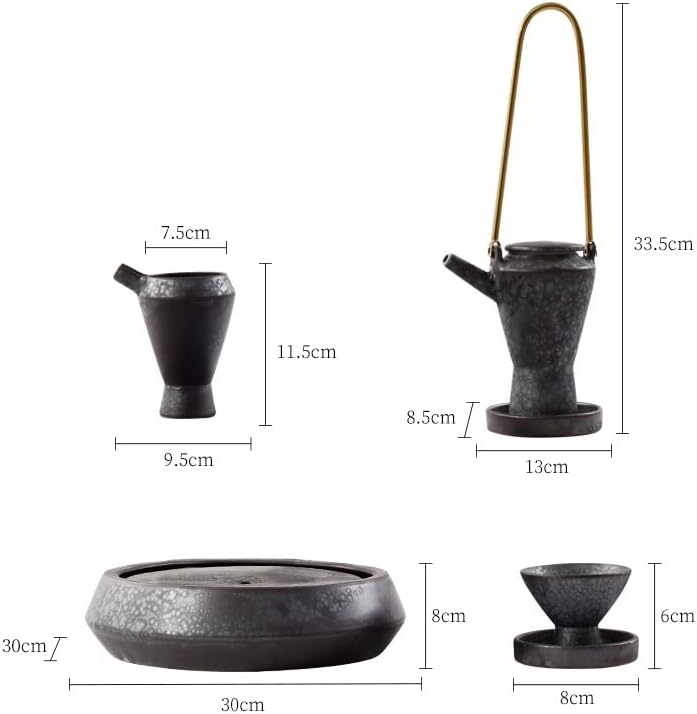 Zlxdp чајник чајник постави керамички чај сет комбинирана чајска соба декорација мека декорација (боја: а, големина