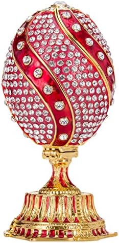 Данила-сувенири Фаберџ Стил изопачено јајце со катедрала Свети-Басил 4,8 '' црвена