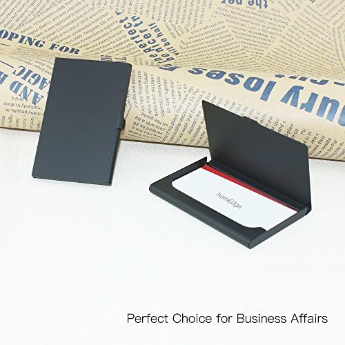 Носител на визит -картичка за супер светло алуминиум, тенок професионален 3 пакувачки картички за патувања и бизнис - црно