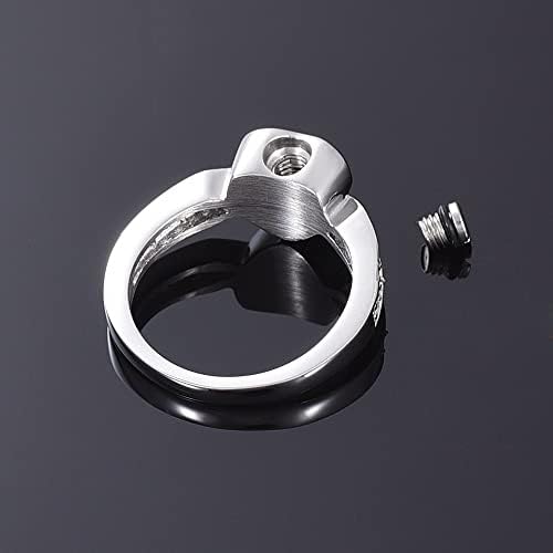 Niviora ZLXL730 1PCS прстен кристал врежан прстен од не'рѓосувачки челик за пепел погоден за меморијални подароци за честела за четскела
