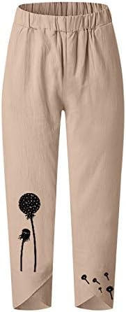 Honprad Petite Bootcut јога панталони за жени одблесоци од палење цвеќиња Еластични панталони со ширина на половината, печати дама панталони
