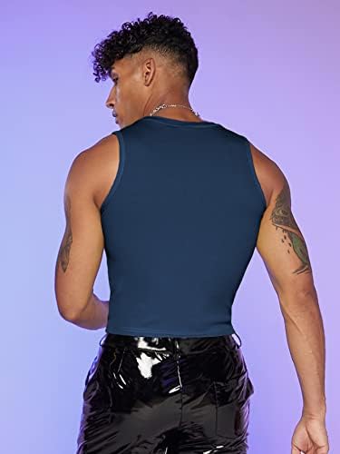 Горглитер машка модна тренинг неонски култури на врвот тенок вклопат топли кошули