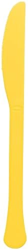 Амскан Жолто Сонце Тешки Пластични Ножеви-Една Големина-Пакет од 50