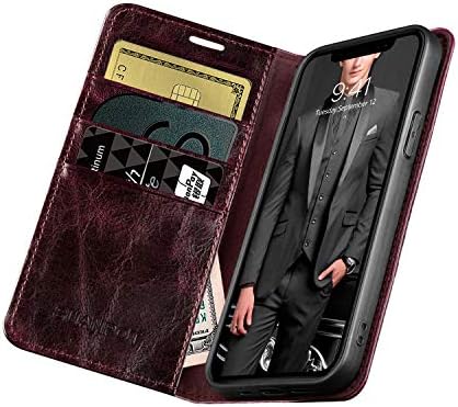 SUANPOT за iphone 12/12 Pro вистинска кожа паричник случај СО Рфид Блокирање Кредитна Картичка Носителот Флип Фолио Книга 2020