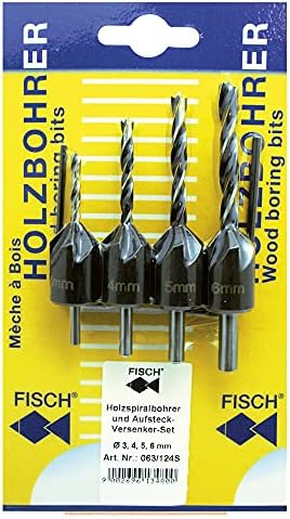 Fisch FSH-134800 DIRPH/COSTERSINK Set-1/8-инчен/3мм, 5/32-инчен/4мм, 3/16-инчен/5мм и 1/2-инчен/6мм