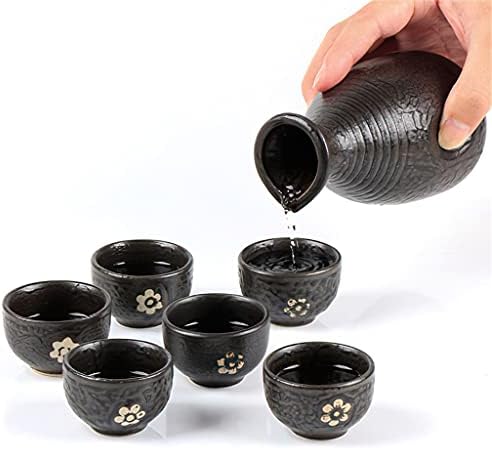 Wywwdxf керамика вино сак чаша јапонско црно злато цвет 300 мл саксии сад вода опрема бар декорација домаќинство кујнски материјали за